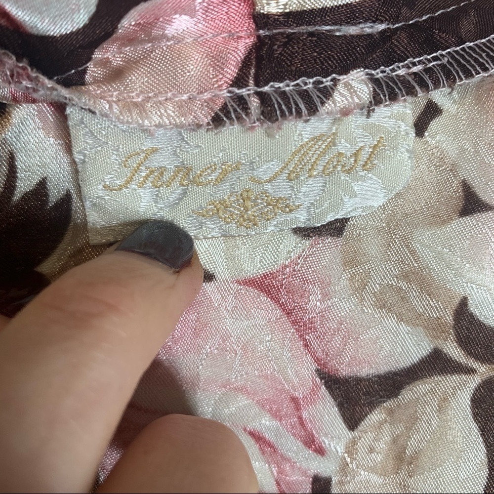 VINTAGE INNER MOST satin floral robe house coat M - Picture 14 of 16